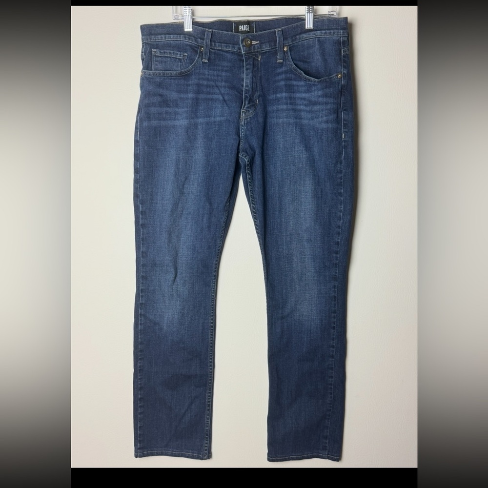 PAIGE Blue Straight-Leg Jeans
